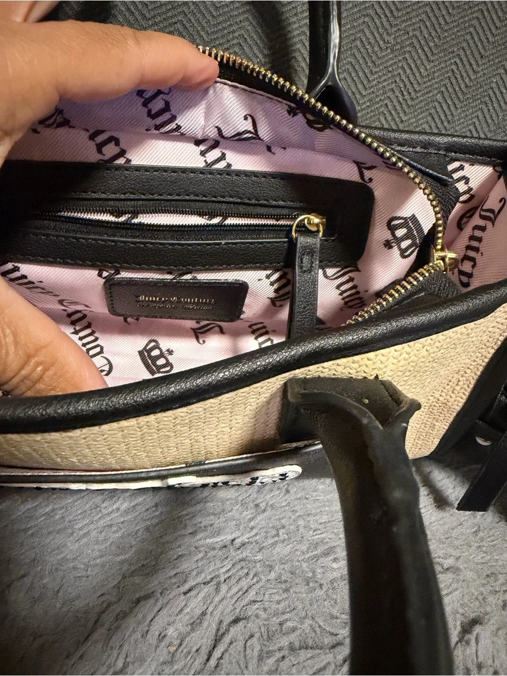 Juicy Couture Mini Tote Natural/Liquorice Crossbody Bag